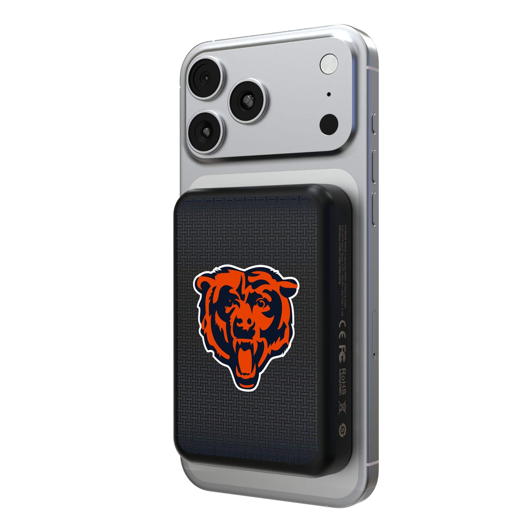 Keyscaper - Chicago Bears Wireless Magnetic Power Bank - Black