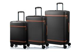 Champs - Vintage III 3-Piece Hardside Luggage Set - Black