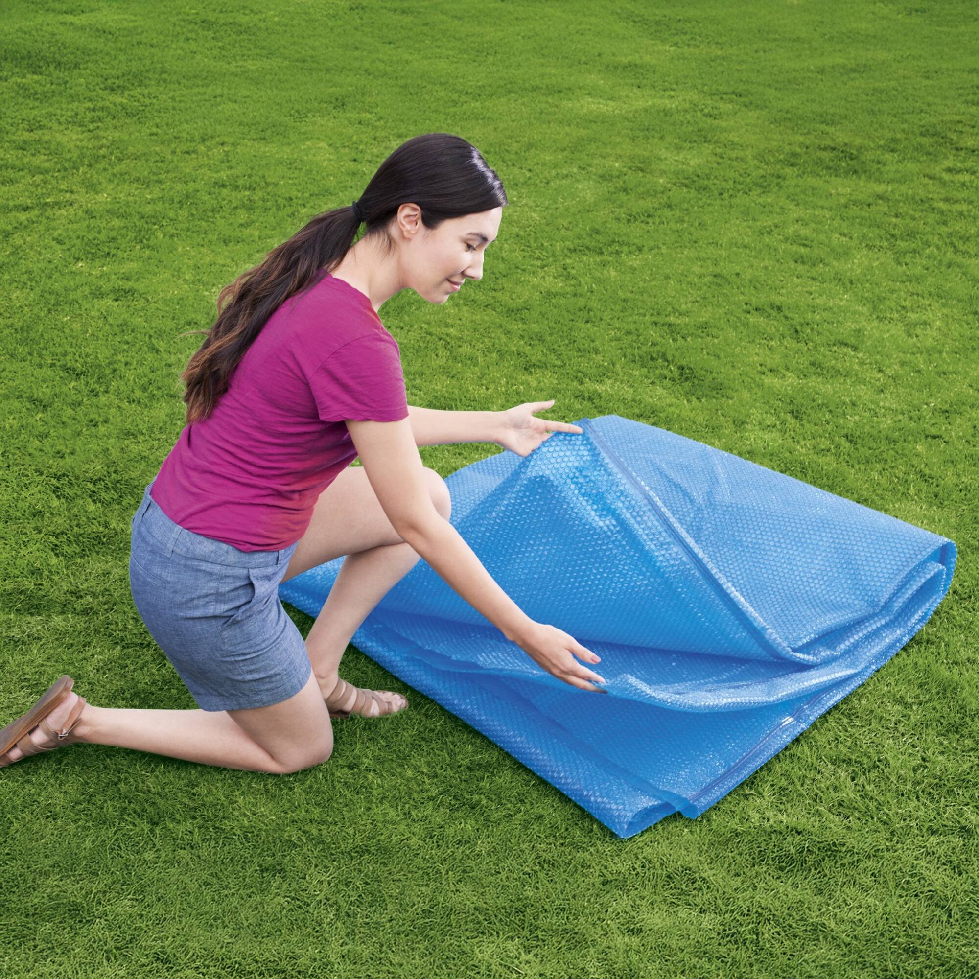 Alt View 2. Bestway - Bestway Flowclear 18' Round Solar Pool Cover for Above Ground Pools (Cover Only) - Blue.