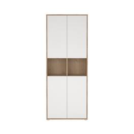 Tvilum - 6 Shelf Boockase with 4 Doors, Home Office Storage - Brown