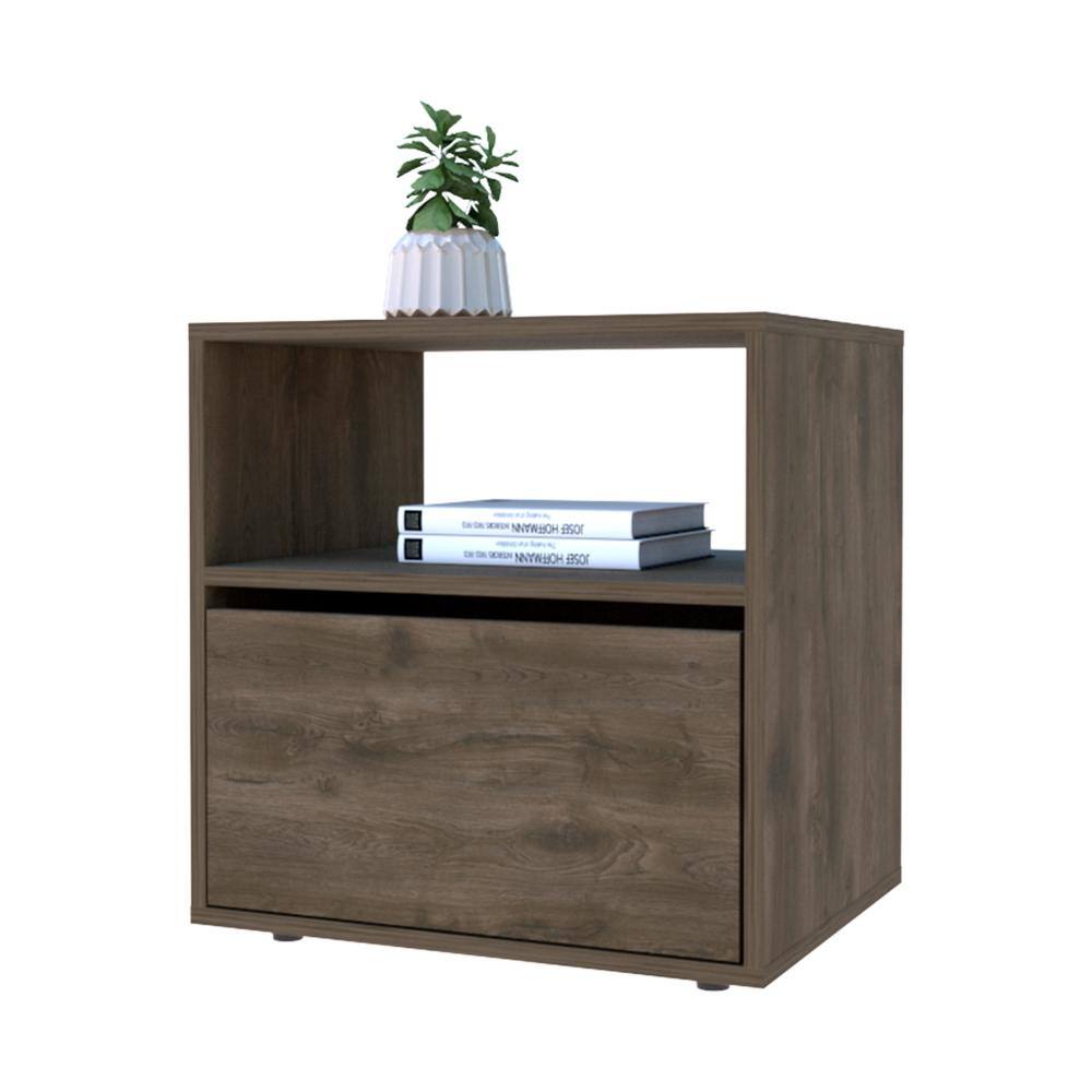 Treevol Furniture - Nightstand Forum, Bedroom, Dark Black - Brown