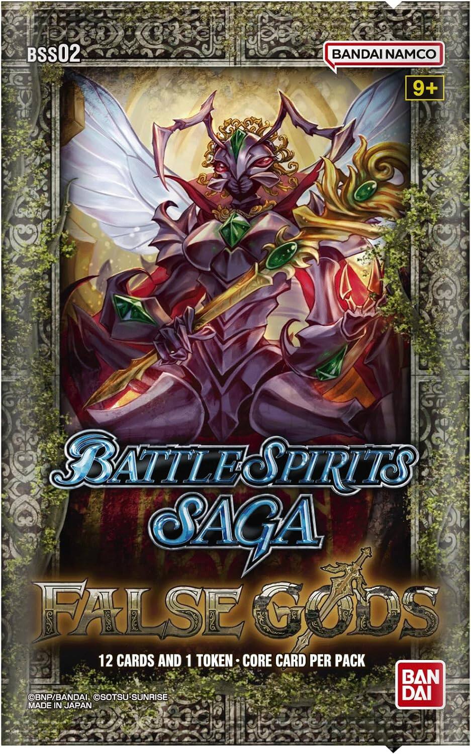 BSS02 BANDAI NAMCO 9+ BATTLE SPIRITS SAGA FALSE GODS 12 CARDS AND 1 TOKEN CORE CARD PER PACK BAN BNP/BANDAI SOTSU-SUNRISE MADE IN JAPAN
