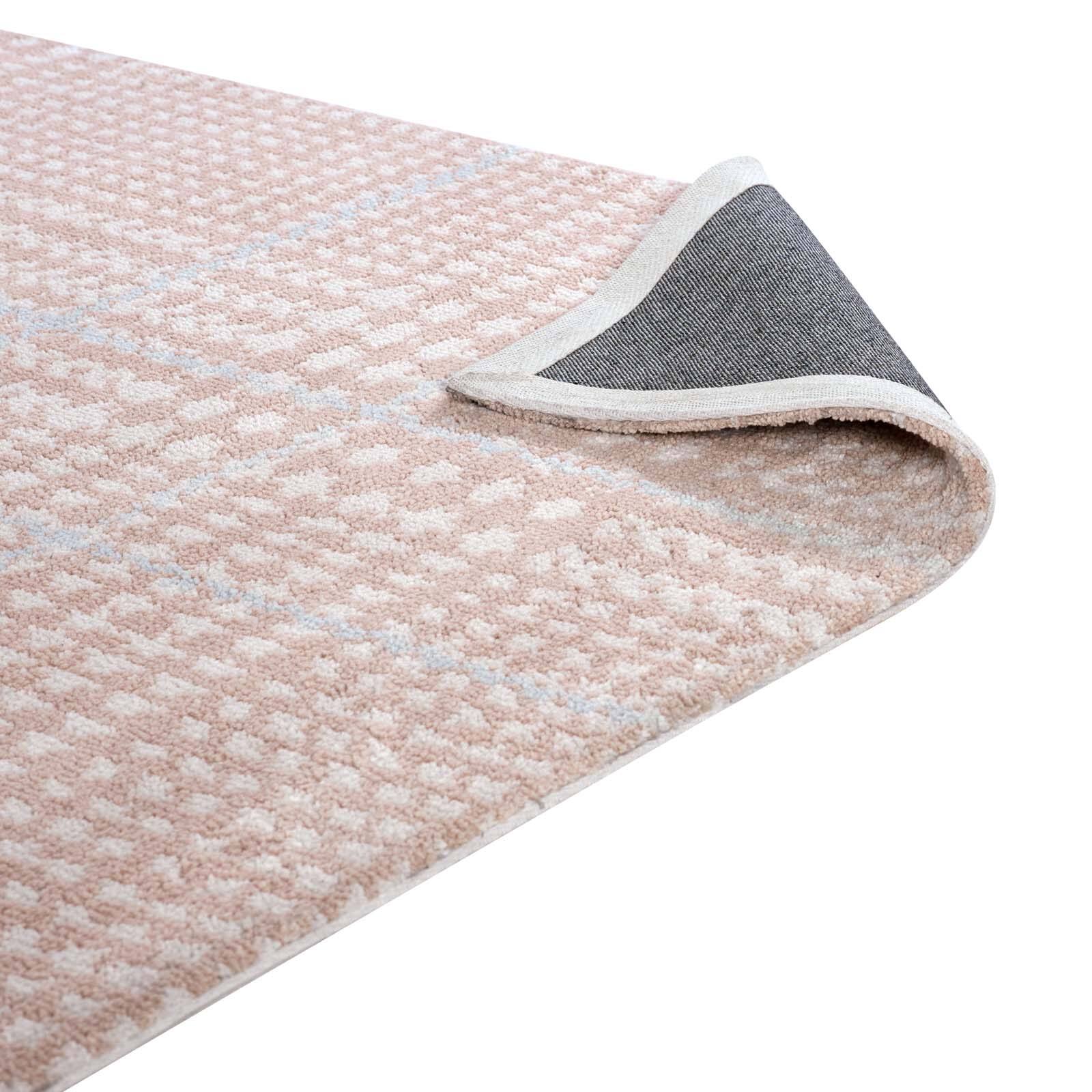 Alt View 2. Modway - Kaja Abstract Plaid Area Rug - Ivory Cameo Rose and Light Blue.