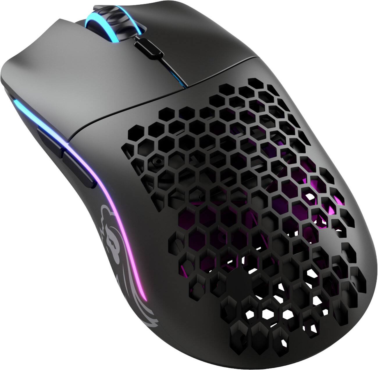 Left. Glorious - Model O Lightweight Wireless Optical Gaming Mouse with Customizable RGB - Black.