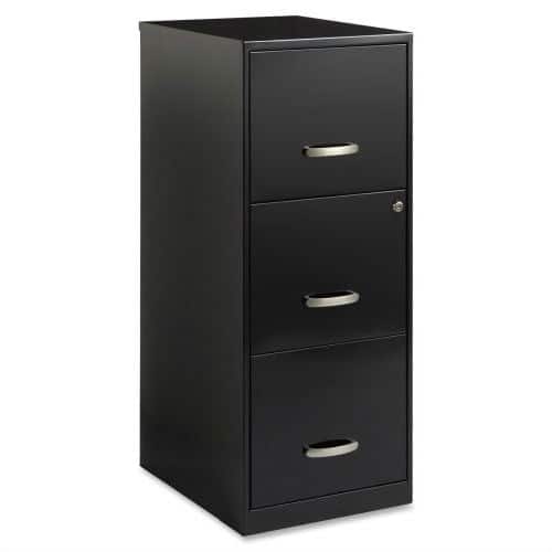 SlickBlue - Space-Saving Metal 3-Drawer Vertical Filing Cabinet for Home Office - Black