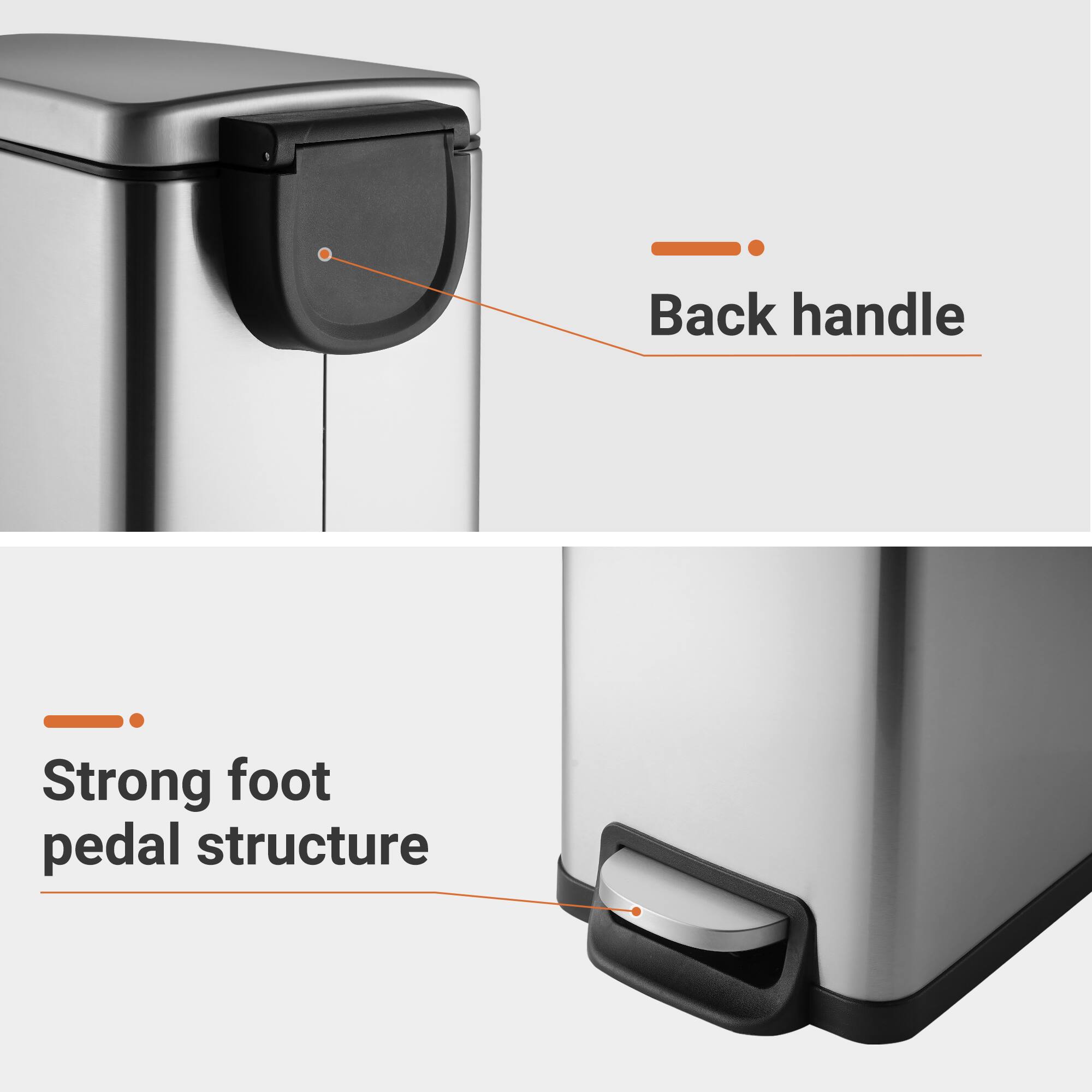 Back handle
Strong foot pedal structure