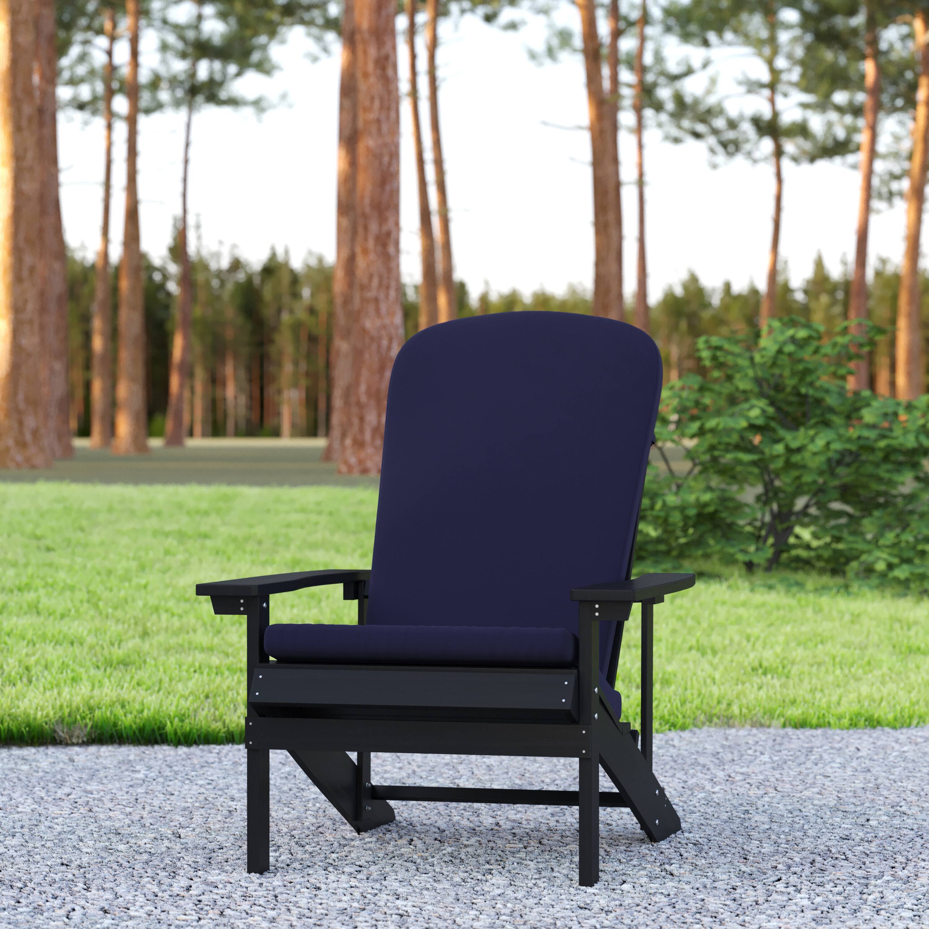 Alt View 2. Emma + Oliver - Hammond All-Weather Indoor and Outdoor Cushions for Adirondack Chairs and High Back Patio Chairs - Blue.