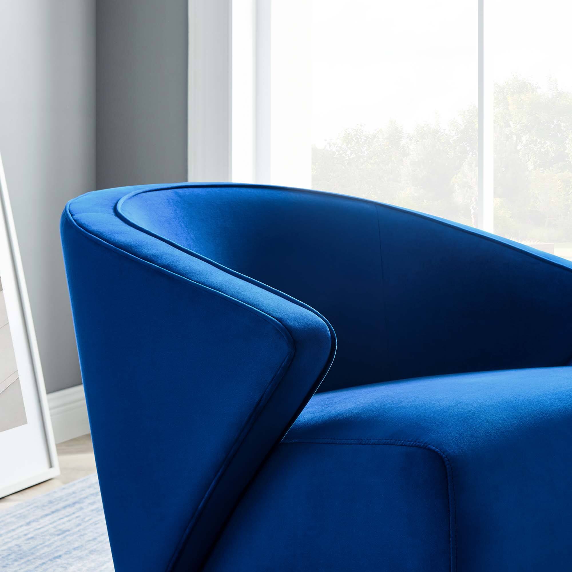 Back. Modway - Odyssey Performance Velvet Armchair by Modway - Navy.