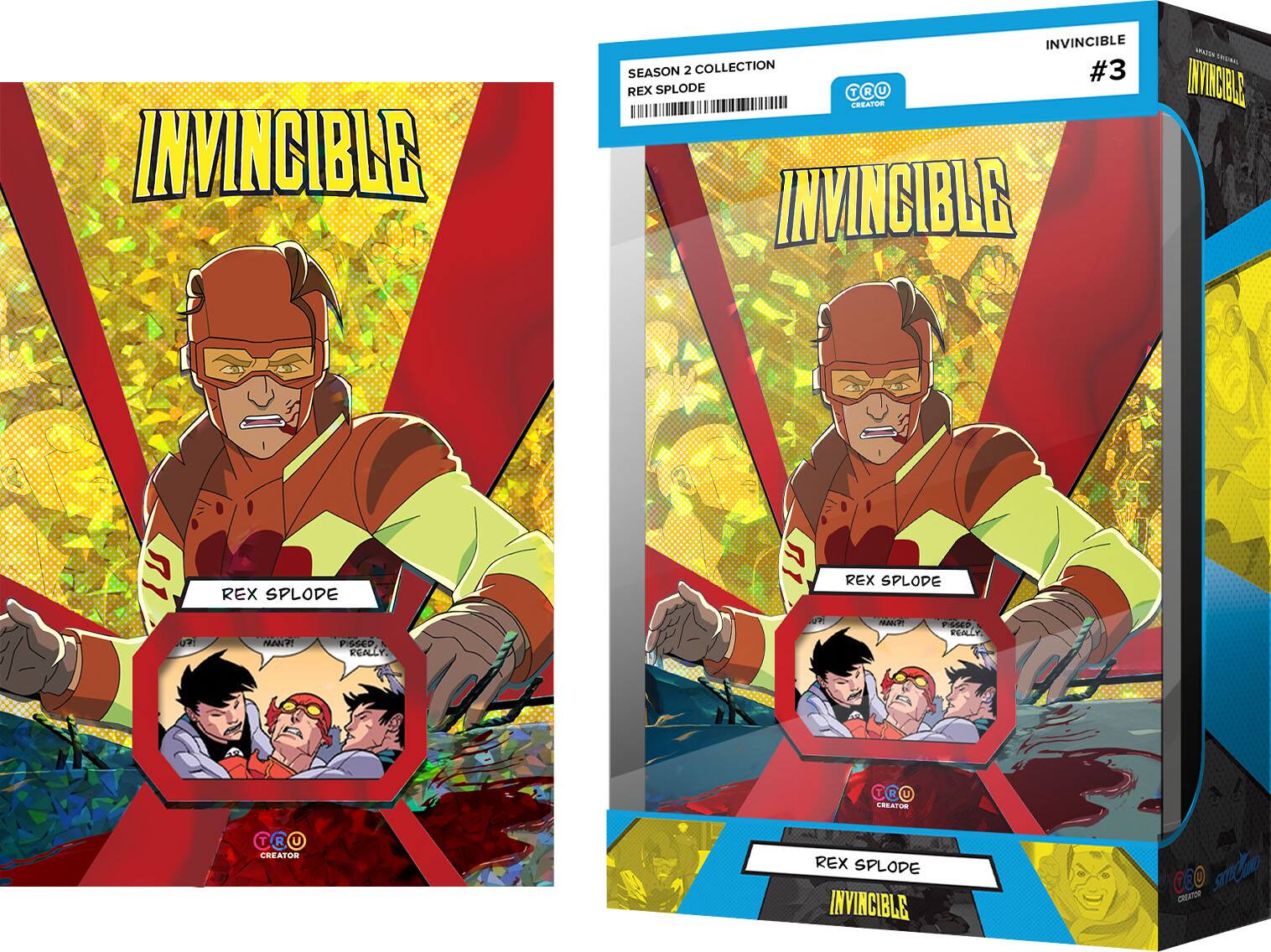 INVINCIBLE  
INVINCIBLE SEASON 2 COLLECTION #3  
REX SPLODE  
T R U CREATOR  
INVINCIBLE  
2018  
SHCTAL  
INVINCIBLE  
REX SPLODE  

MANZI  
PISSED, REALLY.  
MAN?!  
PIGODO REALLY.  
CRU REATOR  
T R U CREATOR  
REX SPLODE INVINCIBLE  
COO U SIKTOGUND CREATOR