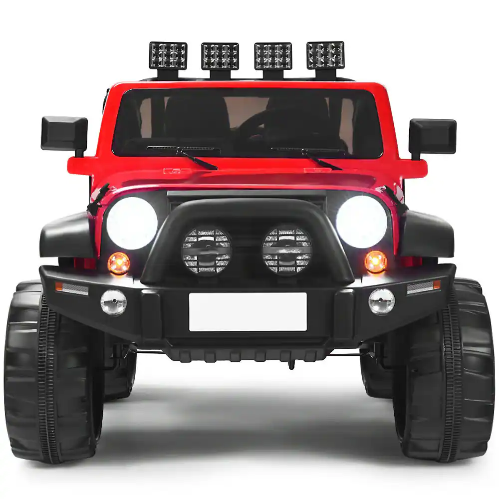 SlickBlue - 12V 2-Seater Ride-On Truck with Remote Control and Rear Storage Compartment - Red