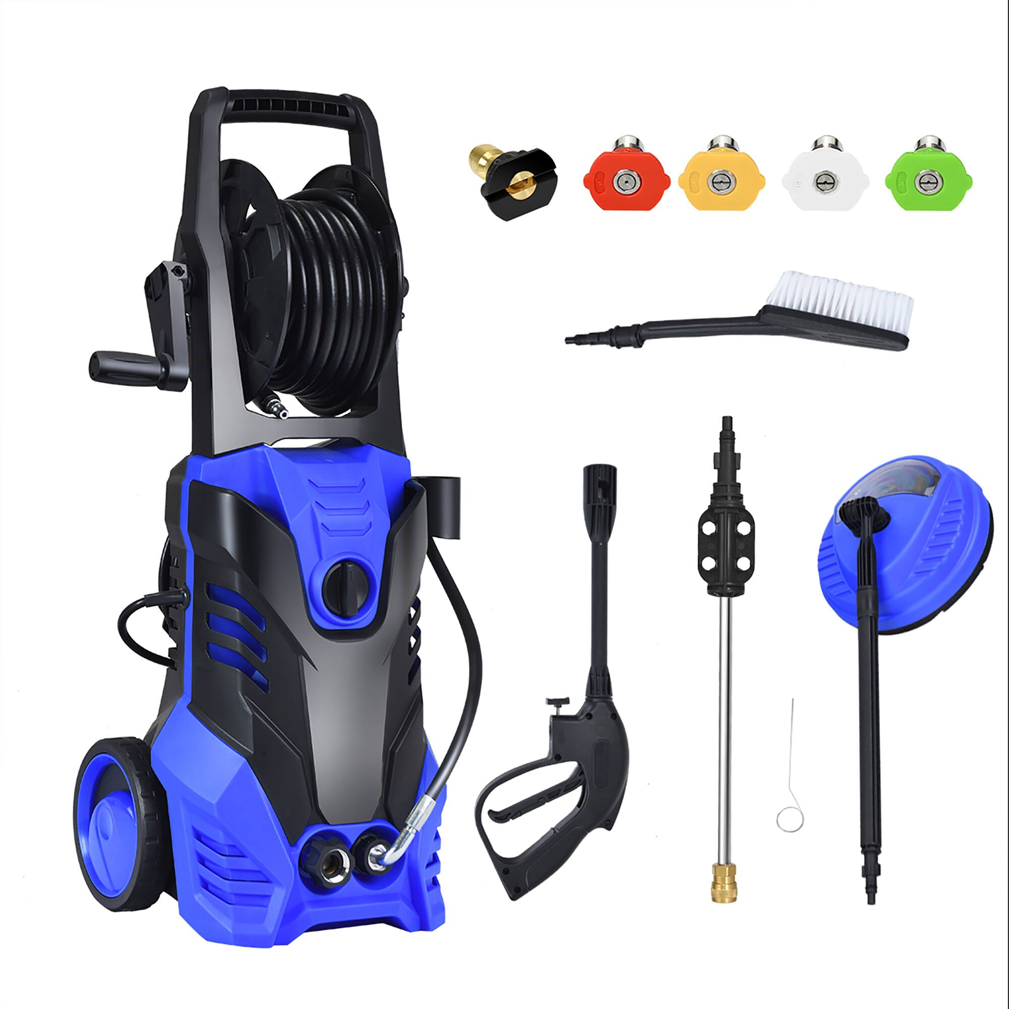 Front. Costway - Costway 3000PSI Electric High Pressure Washer Machine 2 GPM 2000W w/ Deck Patio Cleaner - Blue.