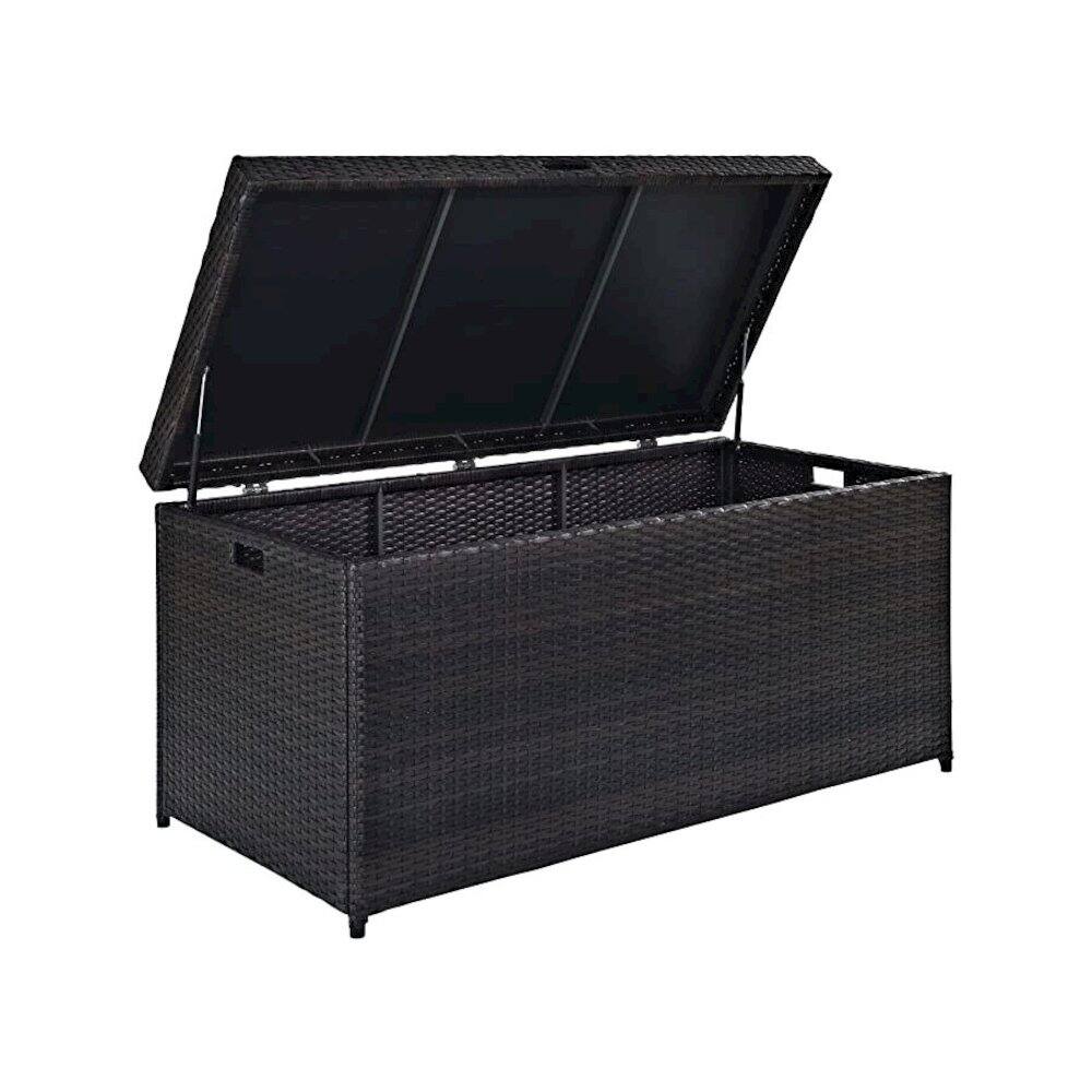 Angle. Crosley Furniture - Palm Harbor Wicker Outdoor Storage Box - Brown.
