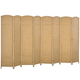 Homcom - Room Divider Screen 8 Panel 5.6 ' Tall Privacy Screen Freestanding Room Partition for Home Office - Natural wood