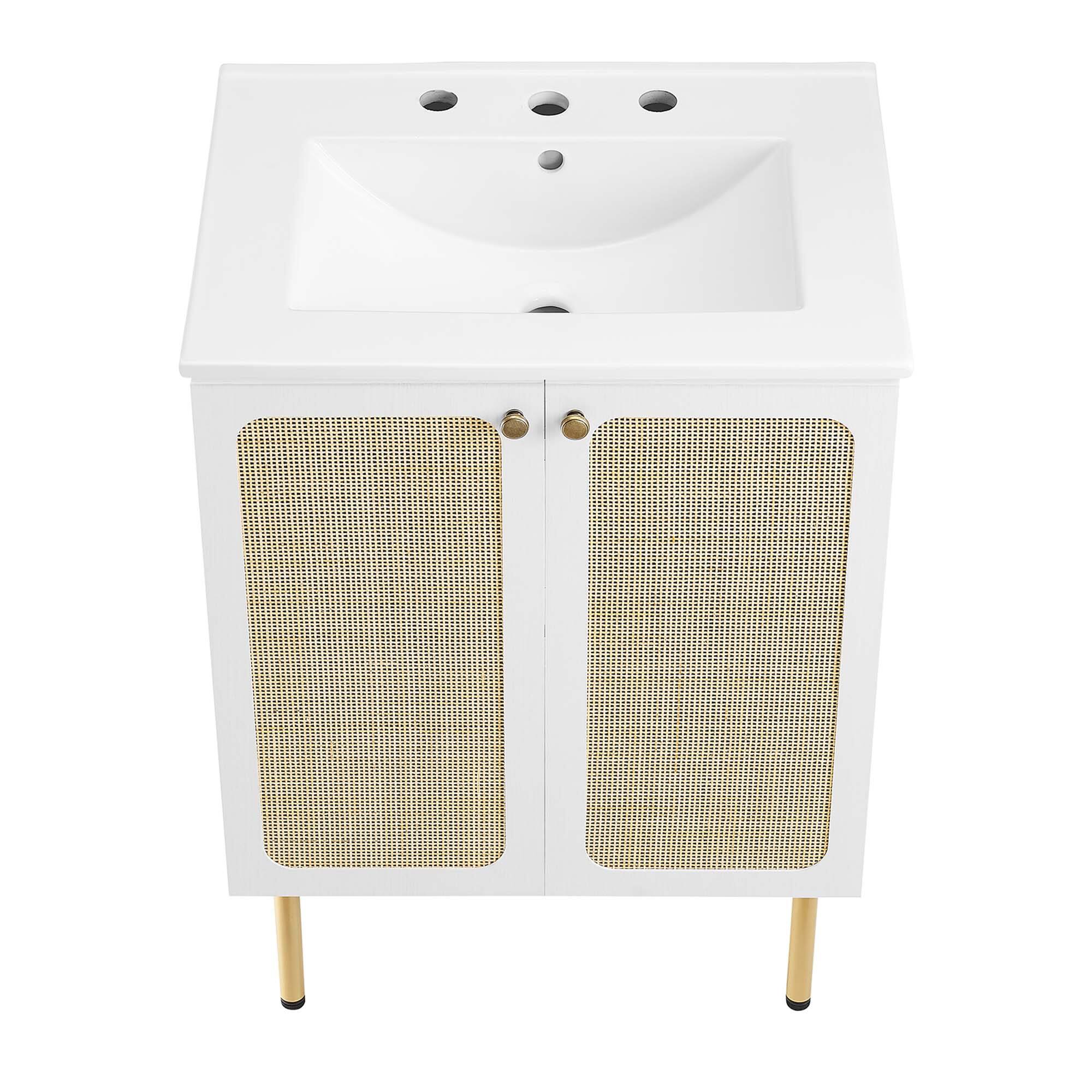 Alt View 10. Modway - Chaucer Bathroom Vanity with White Basin Included by Modway - White White.