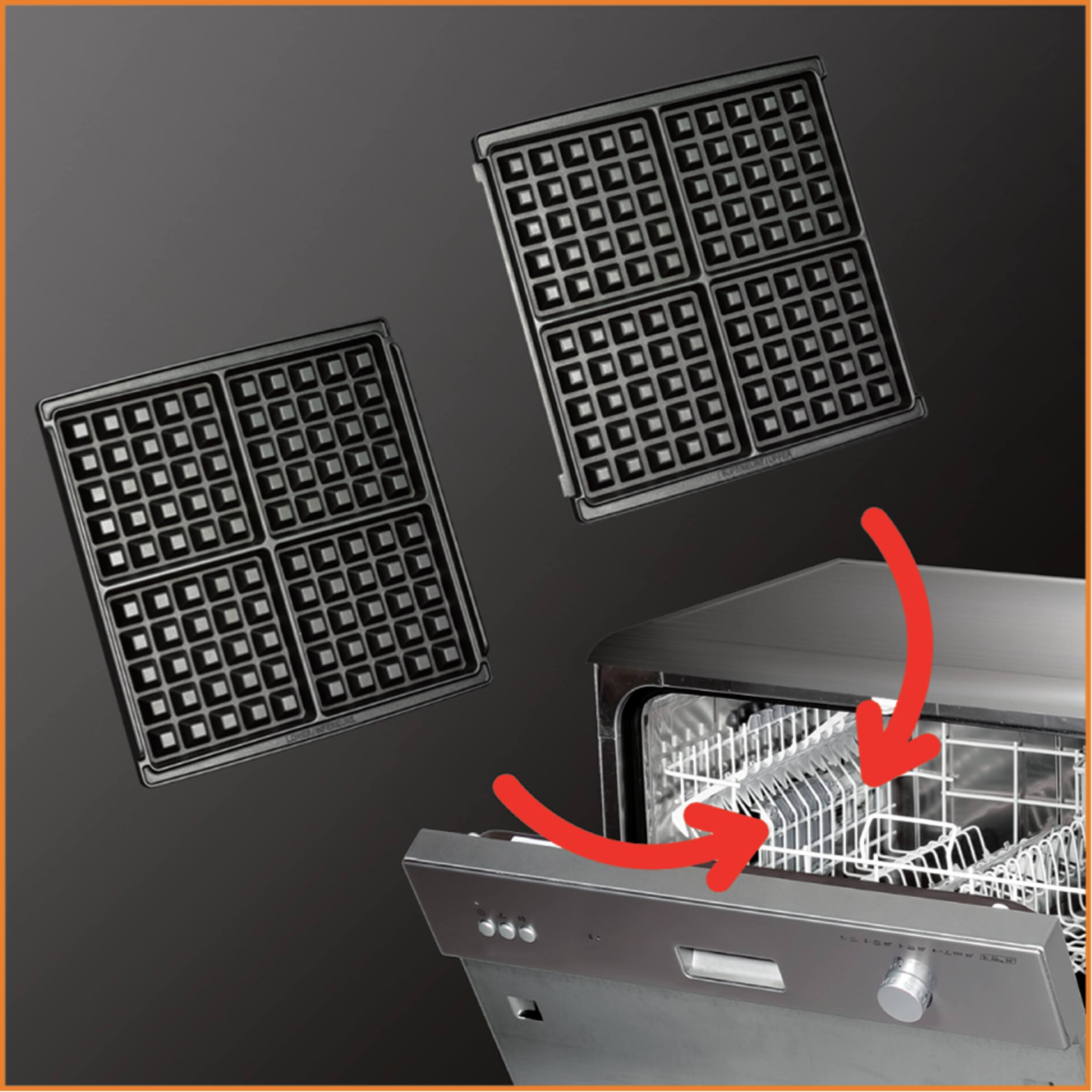 Alt View 9. Krups - Krups 4 Slice Belgian Waffle Maker with Removable Plates, Stainless Steel - Black.