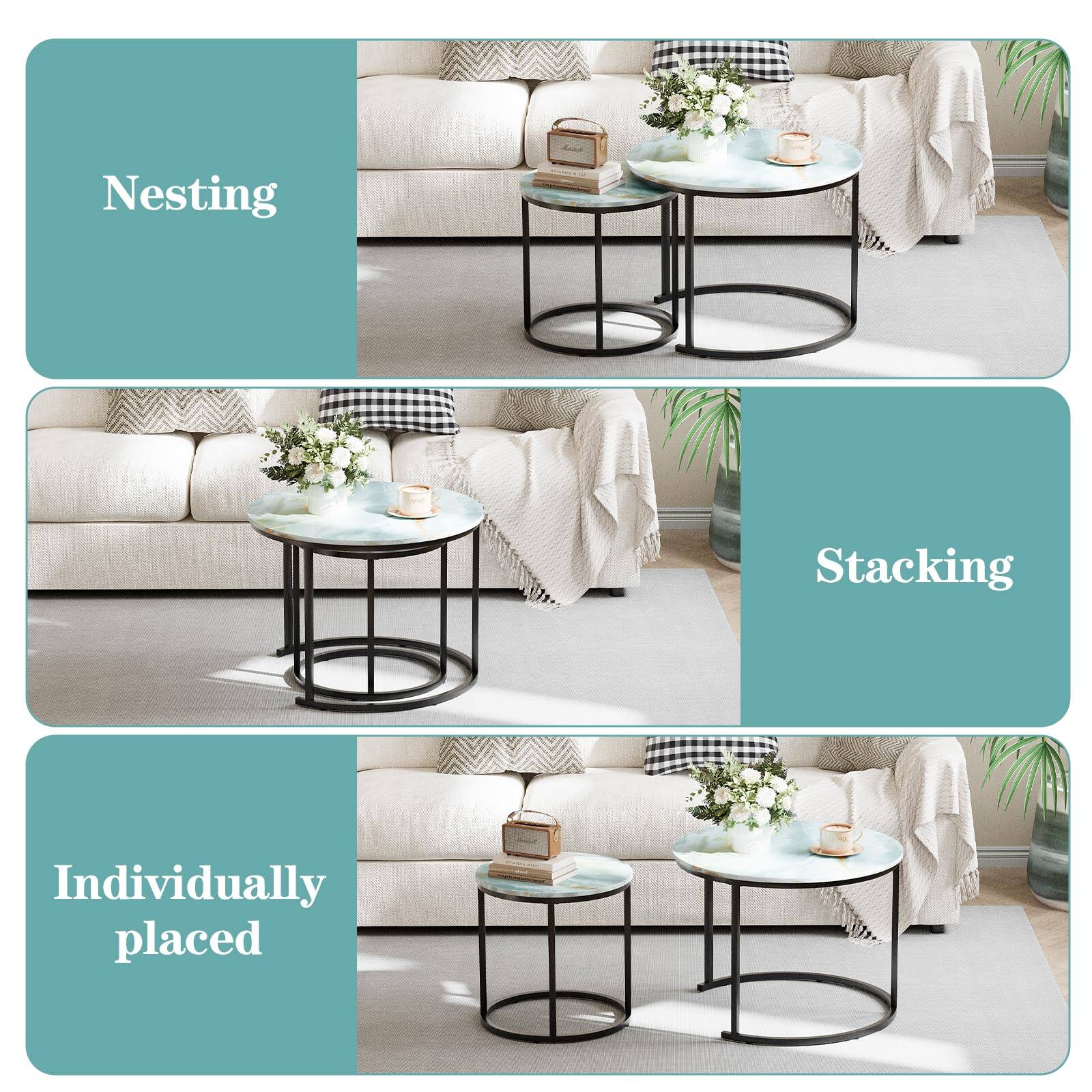 Nesting

Stacking

Individually placed