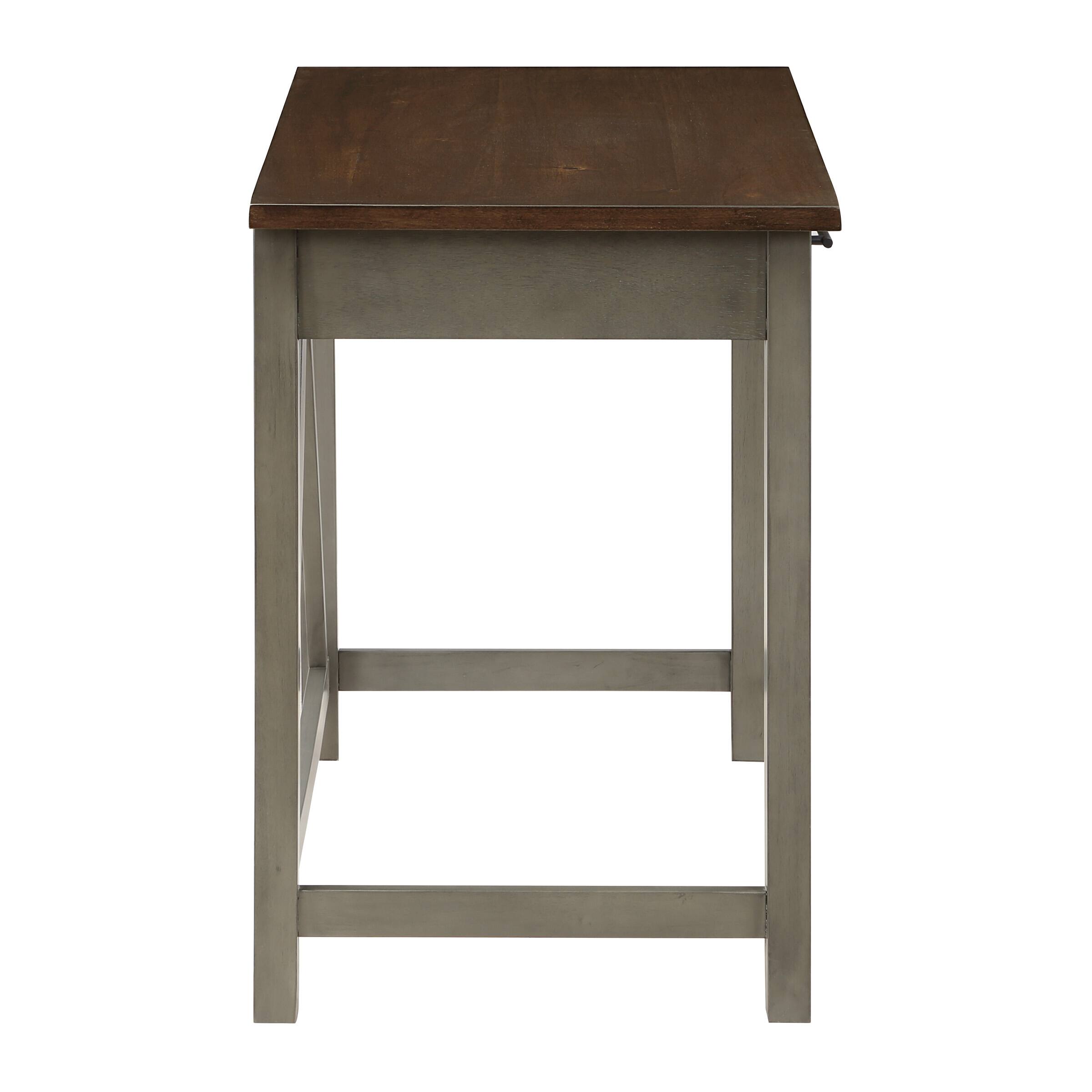 Left. OSP Home Furnishings - Milford Rustic Writing Desk - Slate Grey.
