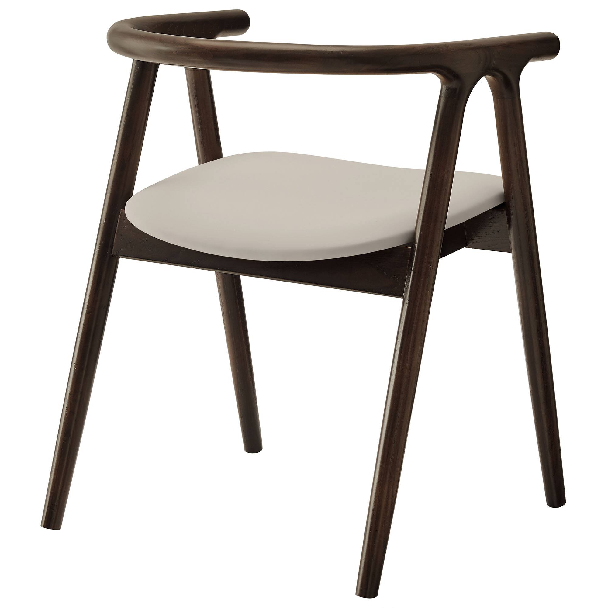Alt View 1. Modway - Henry Vegan Leather and Wood Dining Chair by Modway - White.