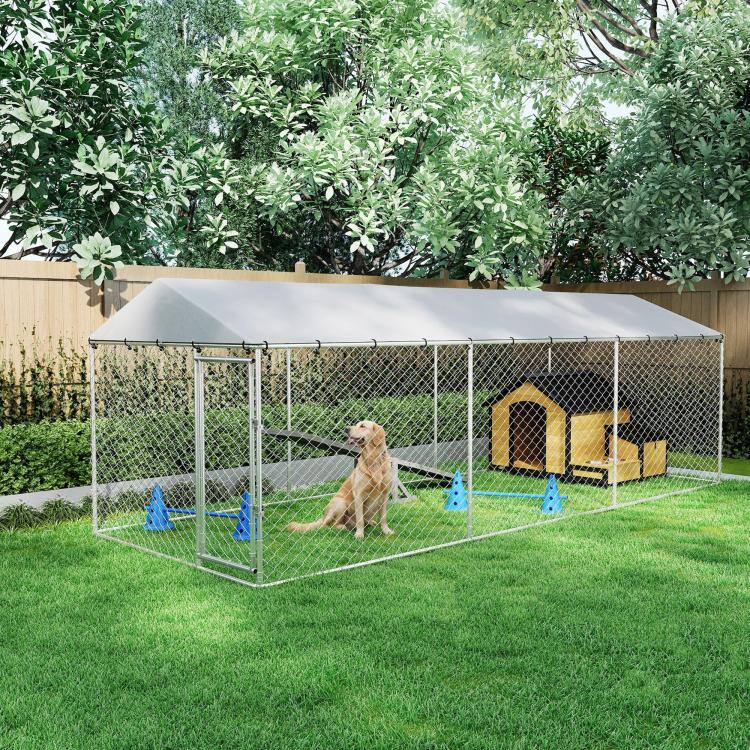 Alt View 2. PULUZ - 20' x 7.5' x 6.5' Dog Kennel Outdoor for Small Medium Large Dogs with Waterproof Roof.