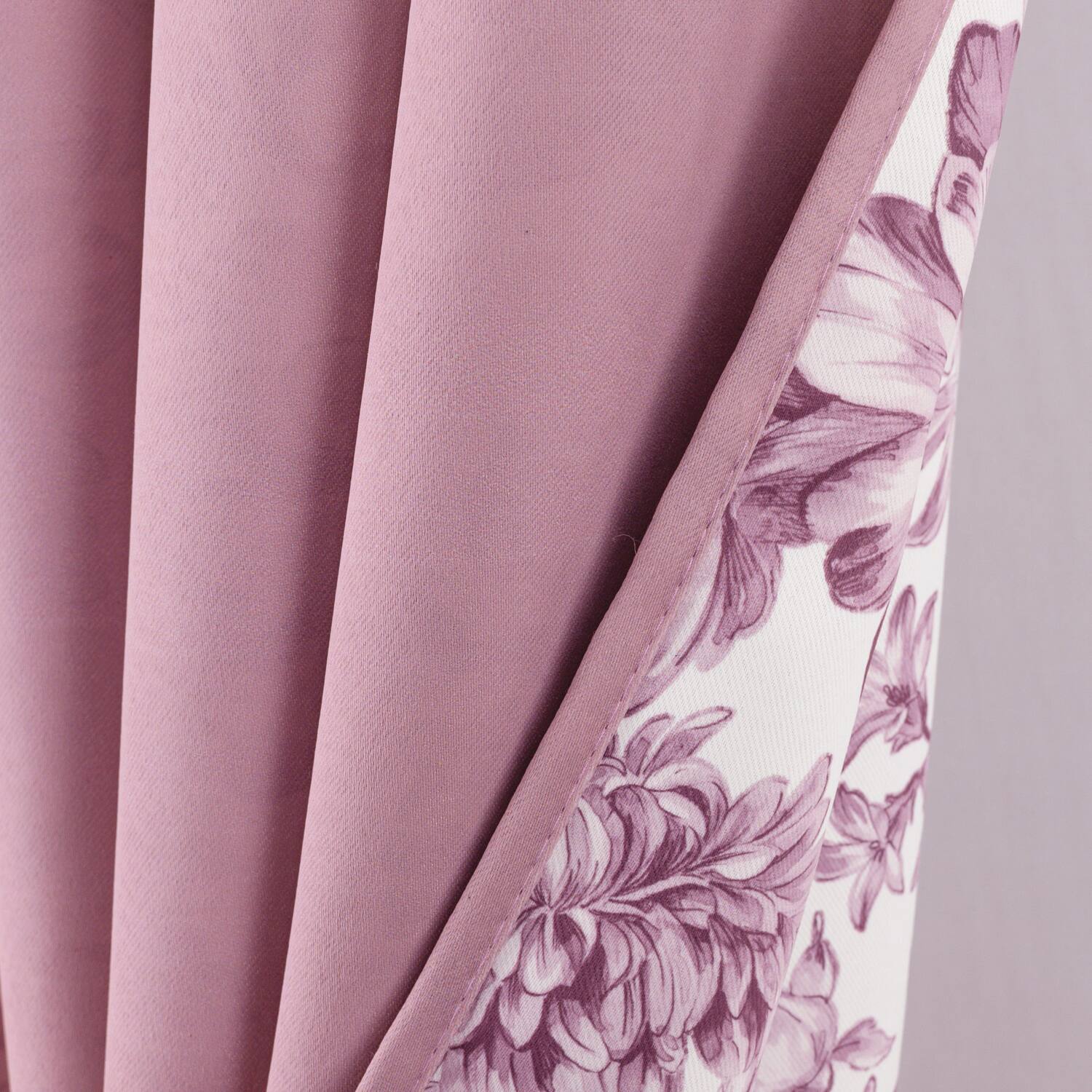 Back. Olivia Gray - Olivia Gray 100% Polyester 190 GSM Eloise Reversible Blackout Grommet Curtain Panel 54" x 90" Purple - Purple.