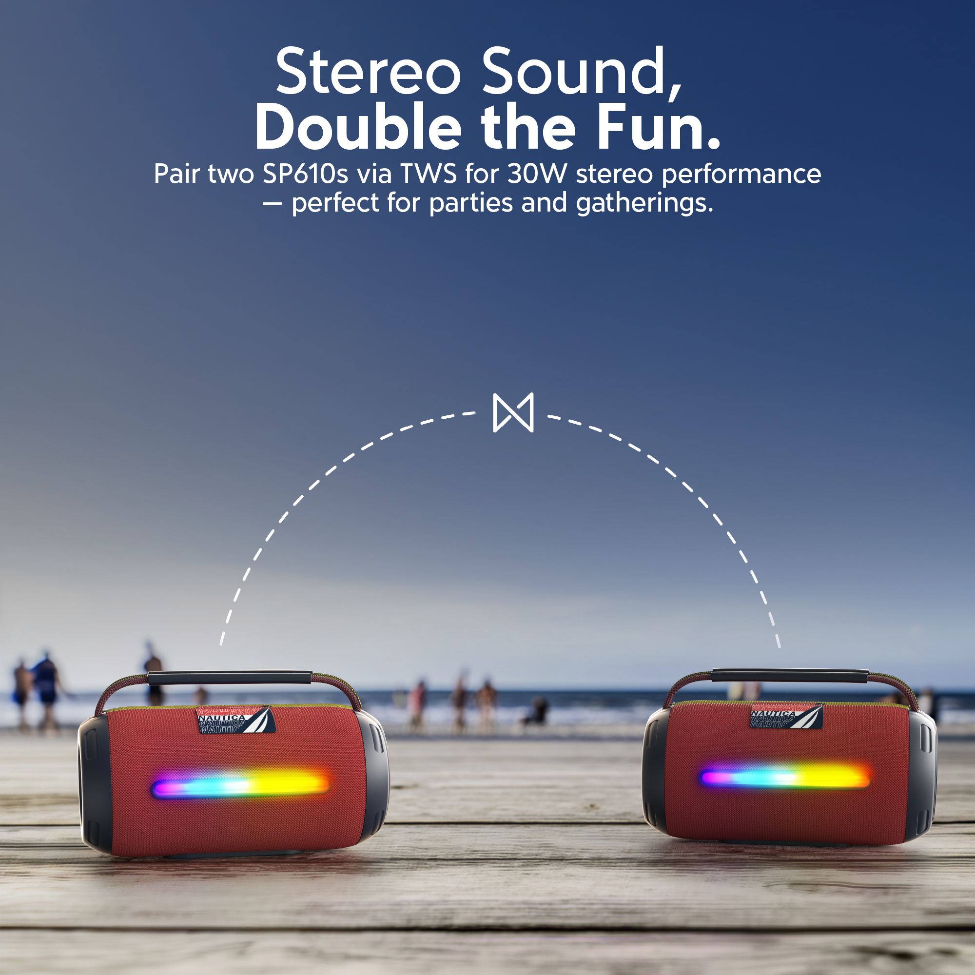 Stereo Sound, Double the Fun.

Pair two SP610s via TWS for 30W stereo performance - perfect for parties and gatherings.