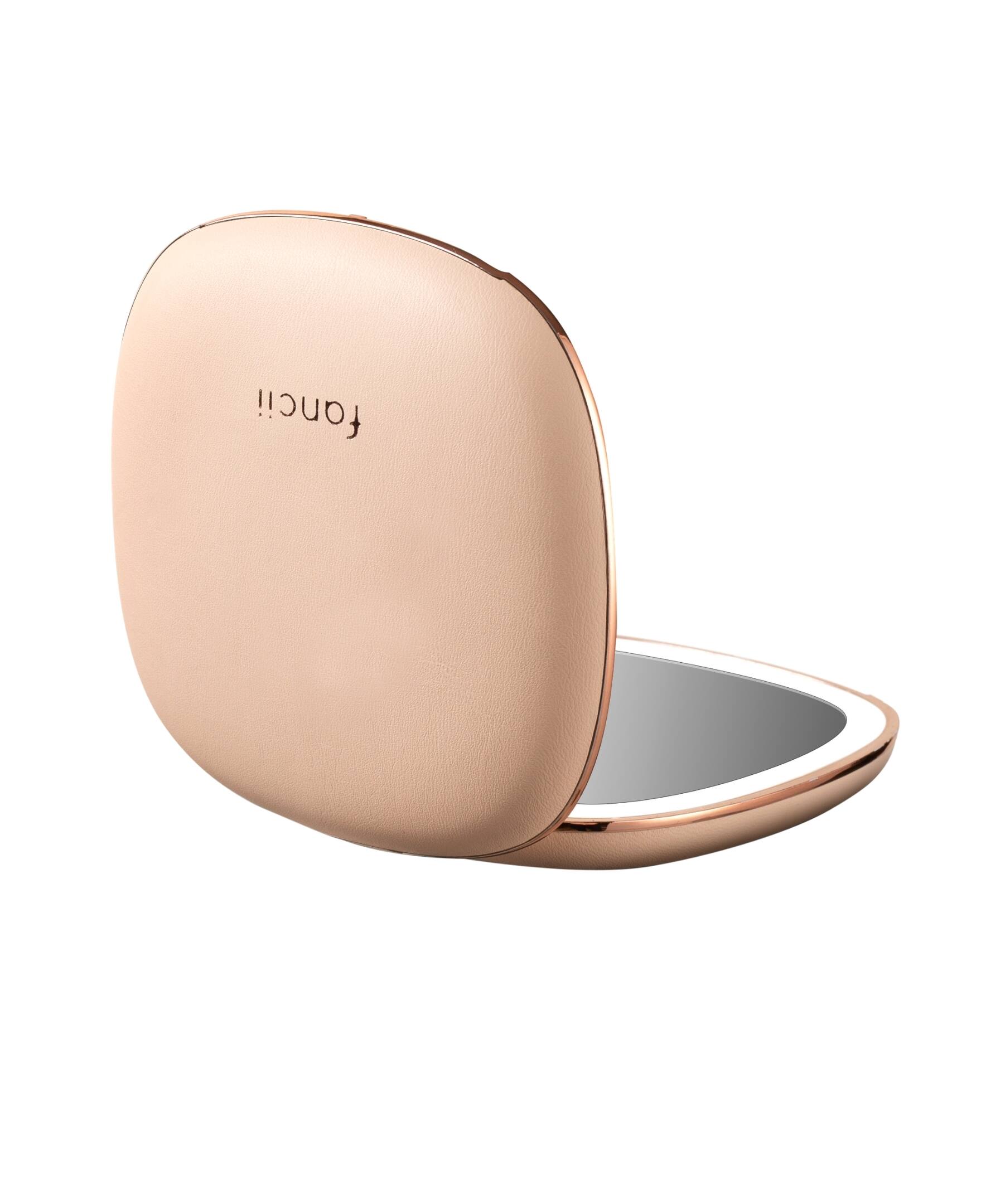 Front. fancii - Mila 2 LED Compact Mirror - Champagne Cream.