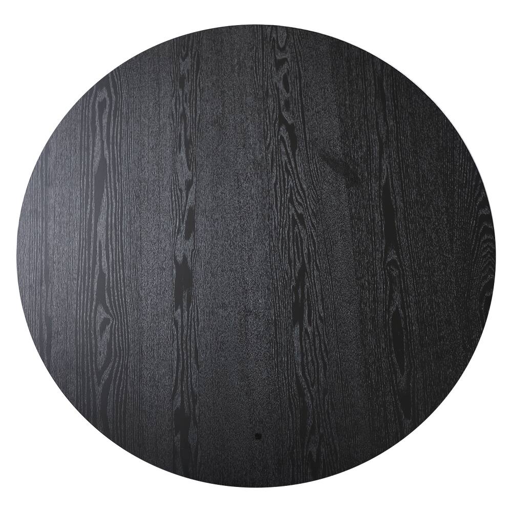 Alt View 8. Loheer - Loheer Black Fluted Coffee Table, Round Center Table with Storage, Solid Wood Legs - Black.