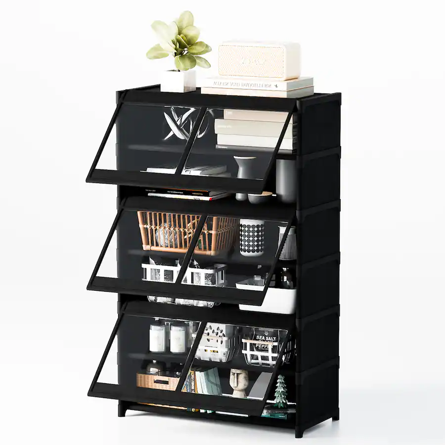 HAUSOURCE 7 Tiers Plastic Freestanding Household Shelving Unit Rack ...