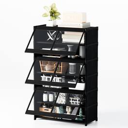 HAUSOURCE - 7 Tiers Steel Freestanding Household Shelving Unit Shelving Racks with Format in (12 in. W x 42 in. H x 26 in. D) - Black