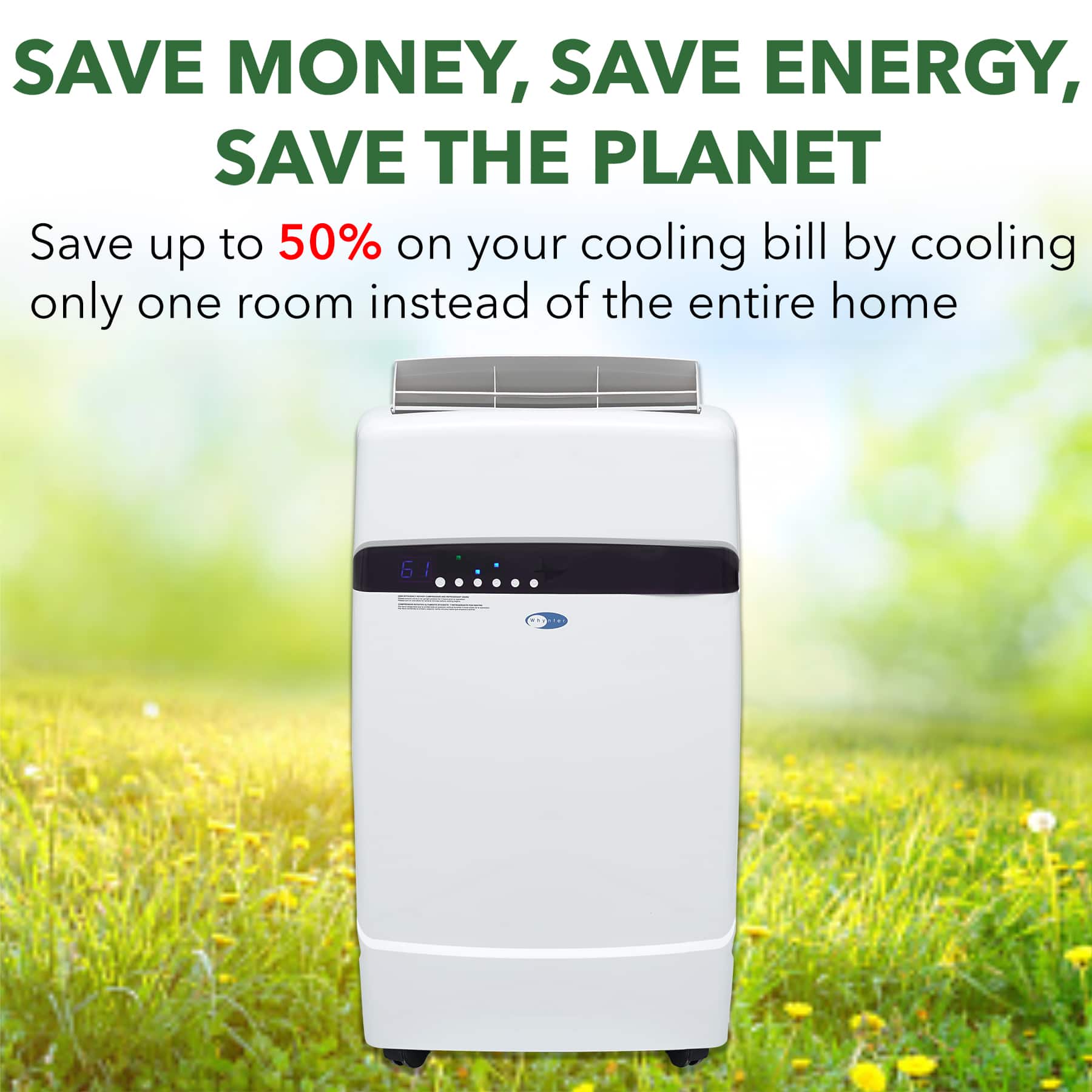 Alt View 13. Whynter - ARC-12SD 12,000 BTU (6,936 BTU SACC) Dual Hose Cooling Portable Air Conditioner, Dehumidifier, and Fan, up to 400 sq ft - Frost White.