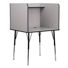 Emma + Oliver - Stand-Alone Study Carrel with Height Adjustable Legs - Nebula Grey