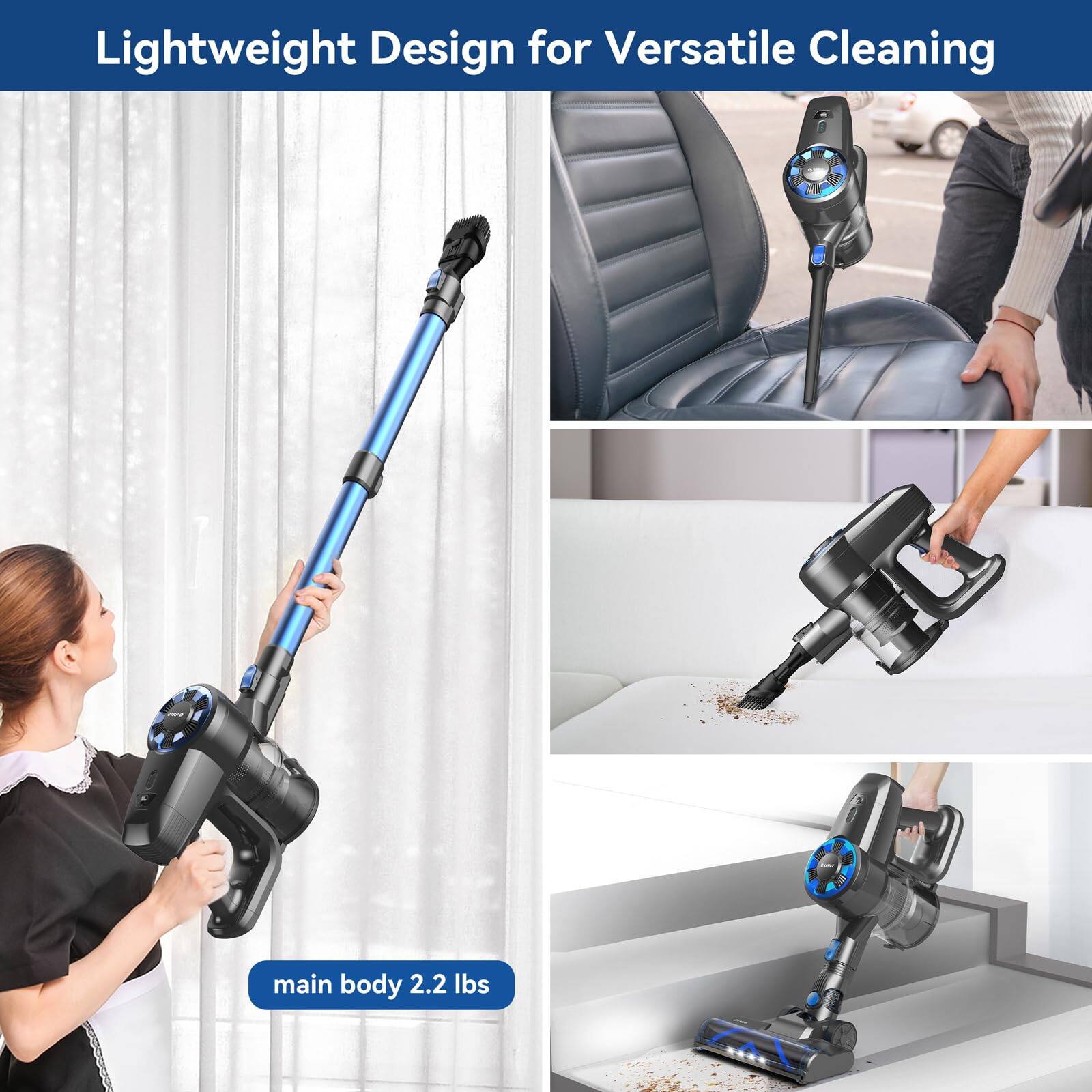 Lightweight Design for Versatile Cleaning

main body 2.2 lbs