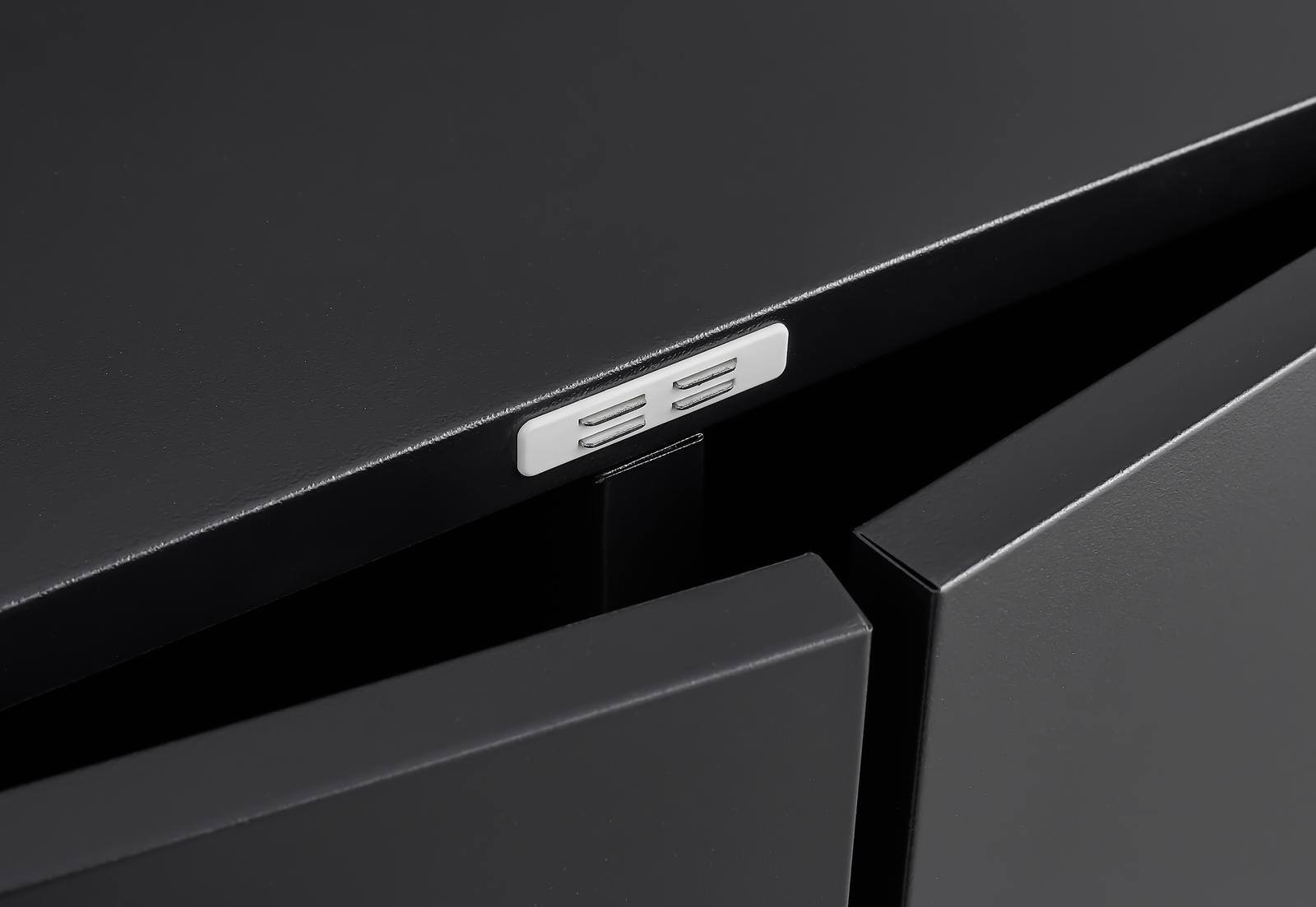 Alt View 1. Spaco - Steel Printer Stand with Locking Casters, Legal Size File Storage, Tool-Free Setup, Open Storage Shelf - Black.