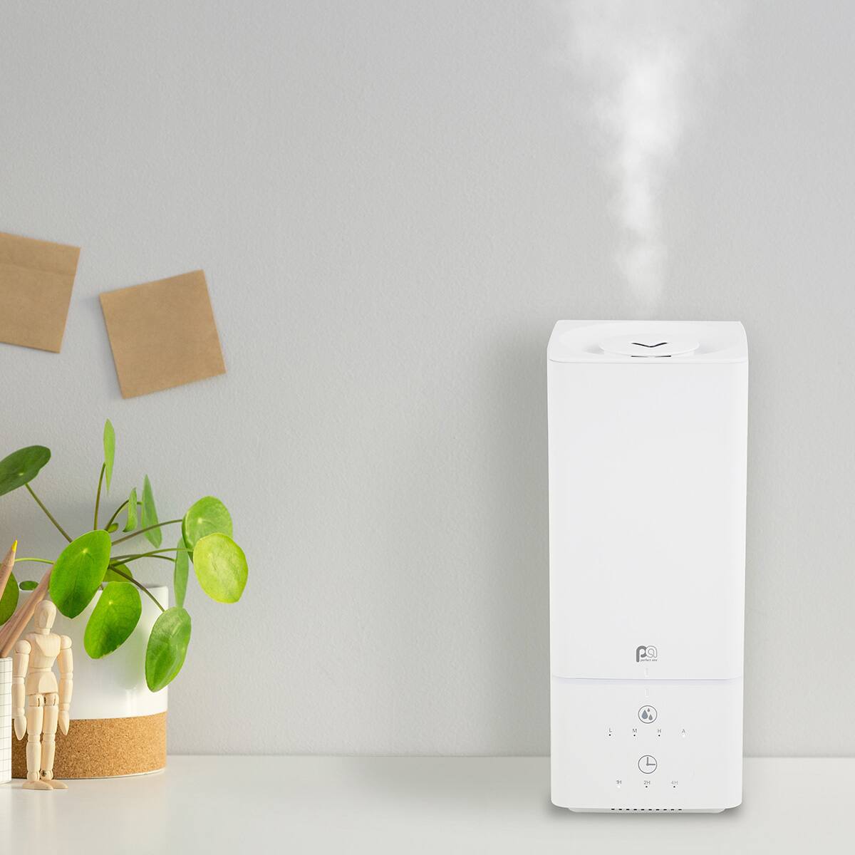 Alt View 2. Perfect Aire - Perfect Aire 0.53 gal 376 sq ft Digital Ultrasonic Cool Mist Humidifier W/Night Light - White.