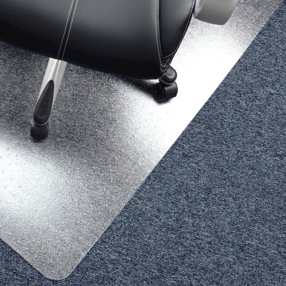 Back. Floortex - Vinyl Rectangular Chair Mat for Carpets up to 1/4" - 36" x 48" - Clear.