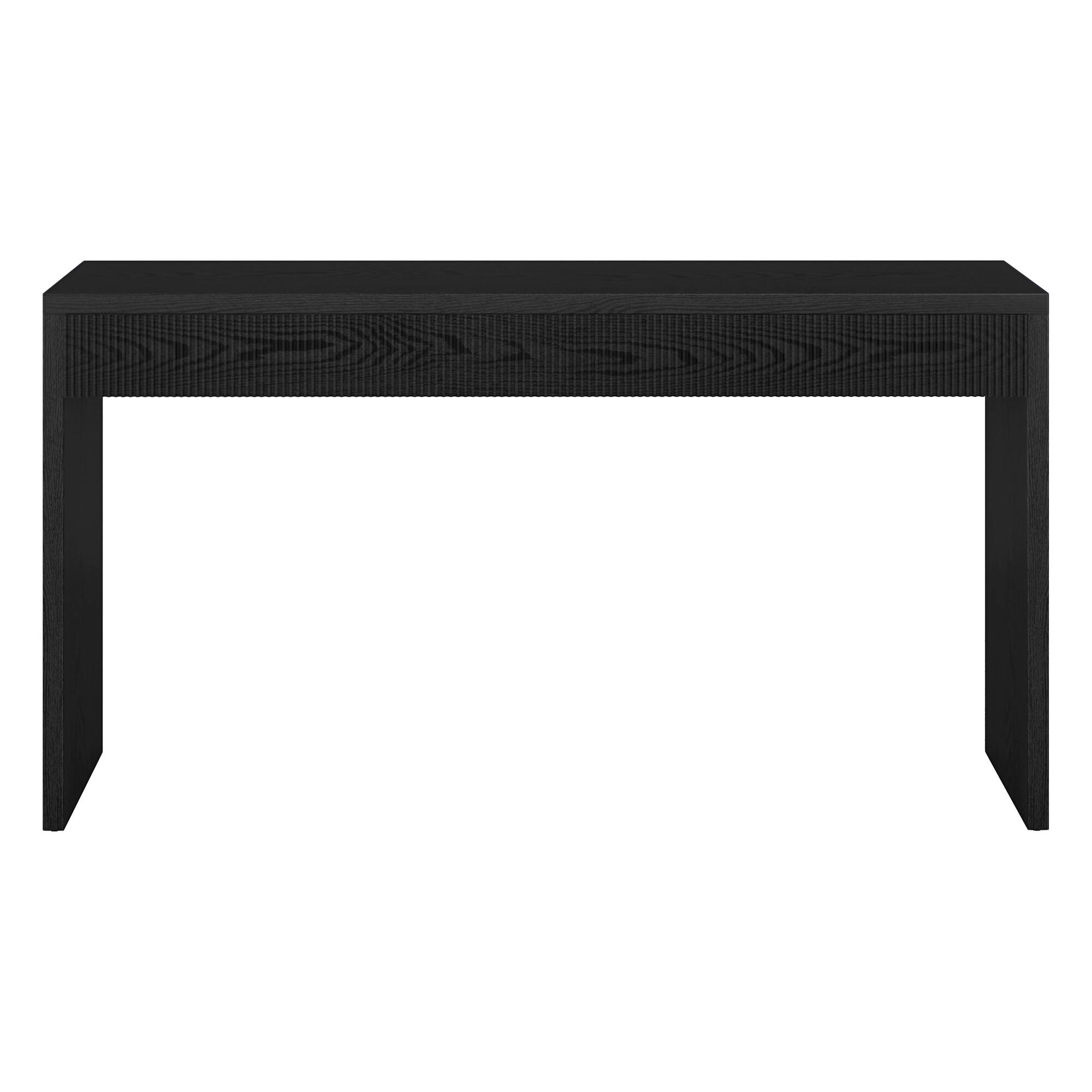 Angle. Hudson&Canal - Lawrence 55" Wide Rectangular Fluted Console Table - Black.