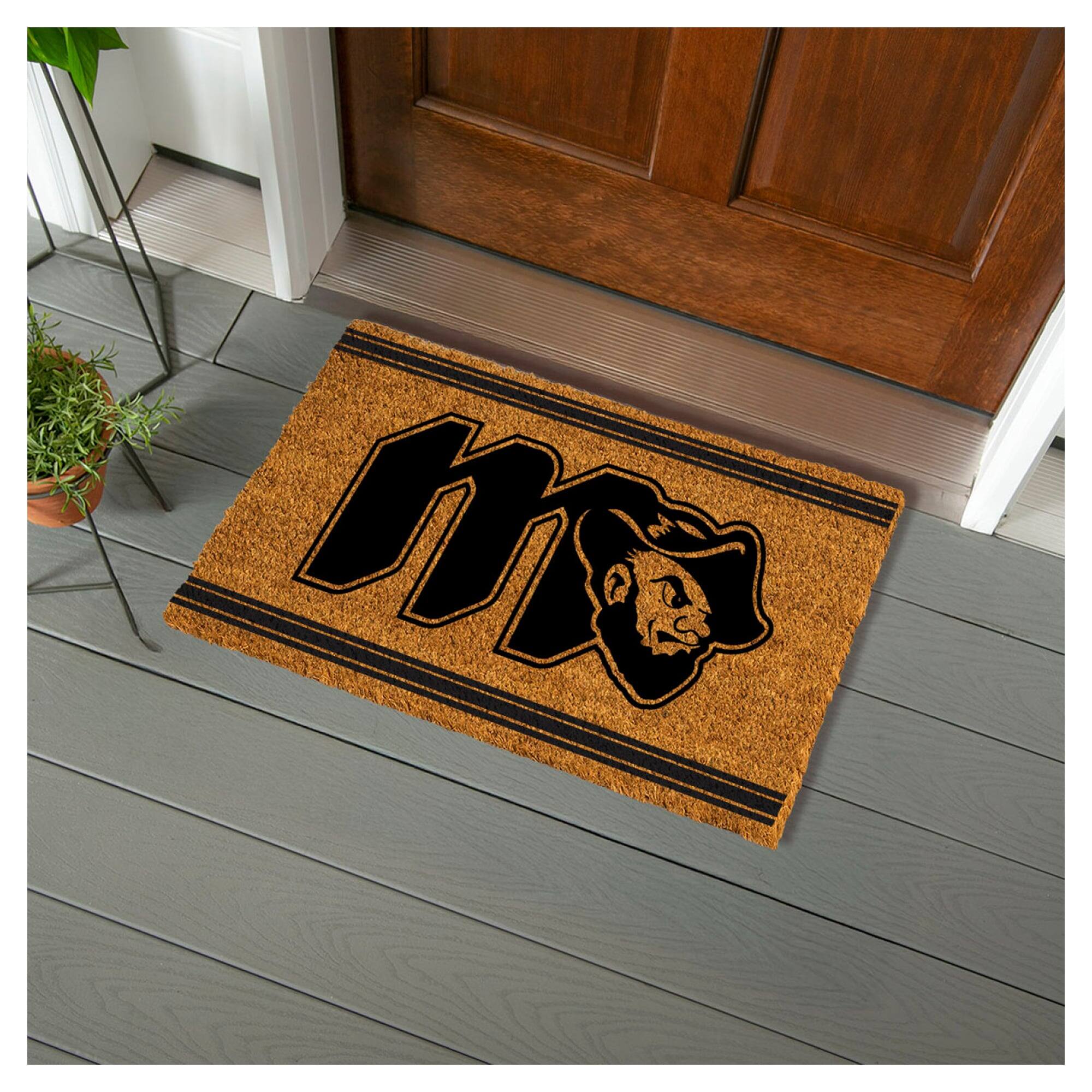 Alt View 1. Evergreen Enterprises - South Dakota School of Mines and Technology Hardrockers 28" x 16" Primary Logo Outdoor Coir Entryway Mat - Multicolor.