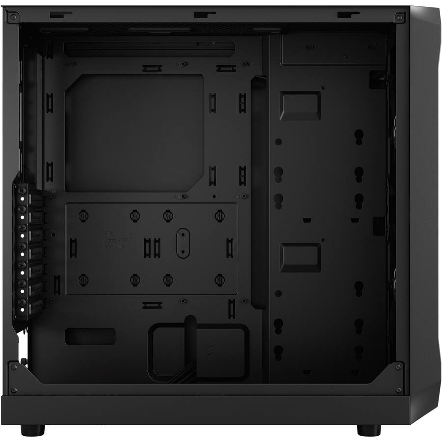 Alt View 3. Fractal Design - Fractal Design Focus 2 Computer Case - Tower - Black - Tempered Glass, Steel, Mesh - 4 x Bay - 0 - Mini ITX, Mini ATX - Black.