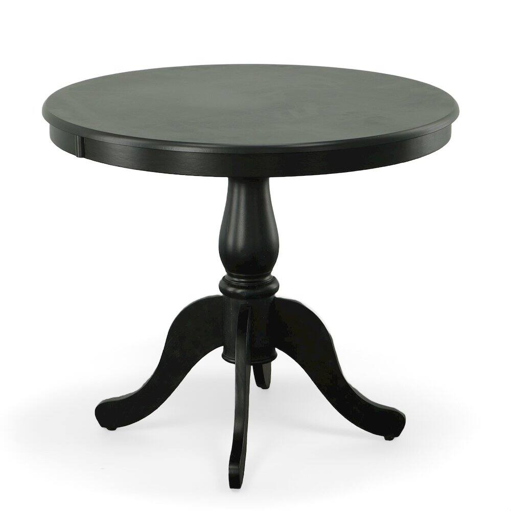 Alt View 4. Carolina Chair & Table - Fairview 36" Pedestal Dining Table with 4 Whitman Dining Chairs - Antique Black - Antique Black.