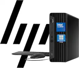 HP - Refurbished Excellent - ProDesk 400G9 SFF PC, Intel CELERON G6900 3.4GHz, 32GB DDR5 RAM, 1TB SSD, Wi-Fi, New Keyboard&Mouse, Win11 Pro - Black
