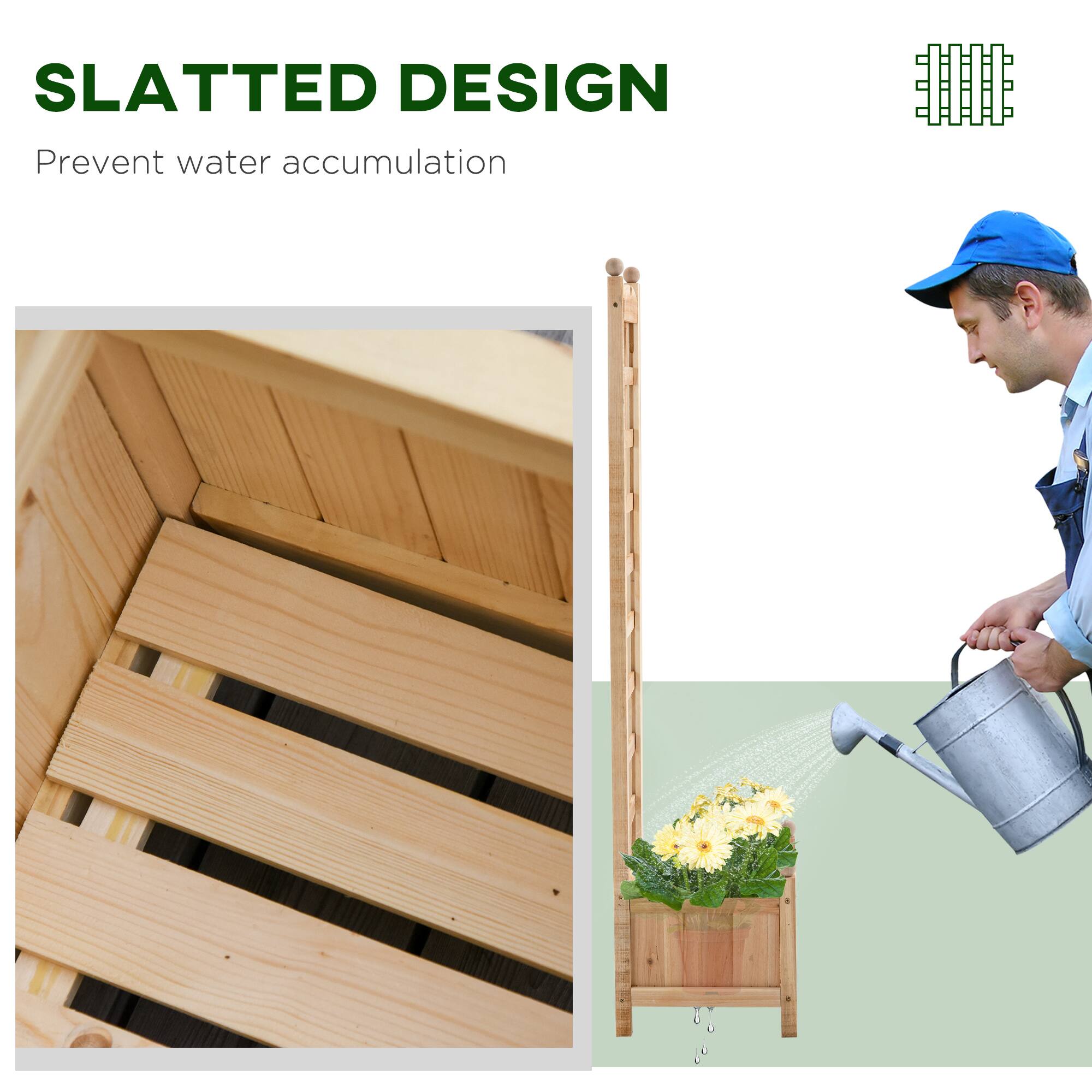 SLATTED DESIGN
Prevent water accumulation