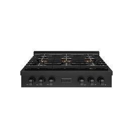 ZLINE - 36 in. Paramount Gas Rangetop with 6 Burner DuoPro Cooktop (PSRTB-36) - Black Stainless Steel