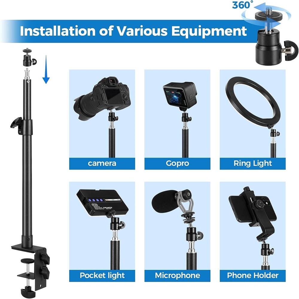 Installation of Various Equipment

- Camera
- Gopro
- Ring Light
- Pocket light
- Microphone
- Phone Holder