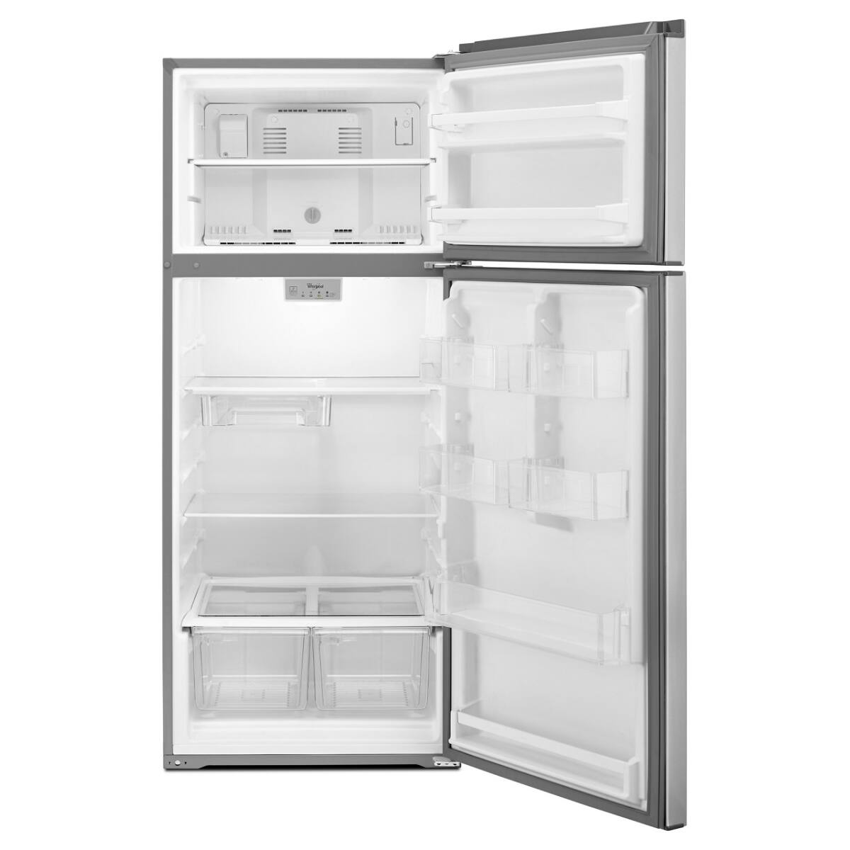 Angle. Whirlpool - Whirlpool - 18 Cu. Ft. Wide Refrigerator Compatible With The EZ Connect Icemaker Kit - Stainless Steel - Stainless Steel.