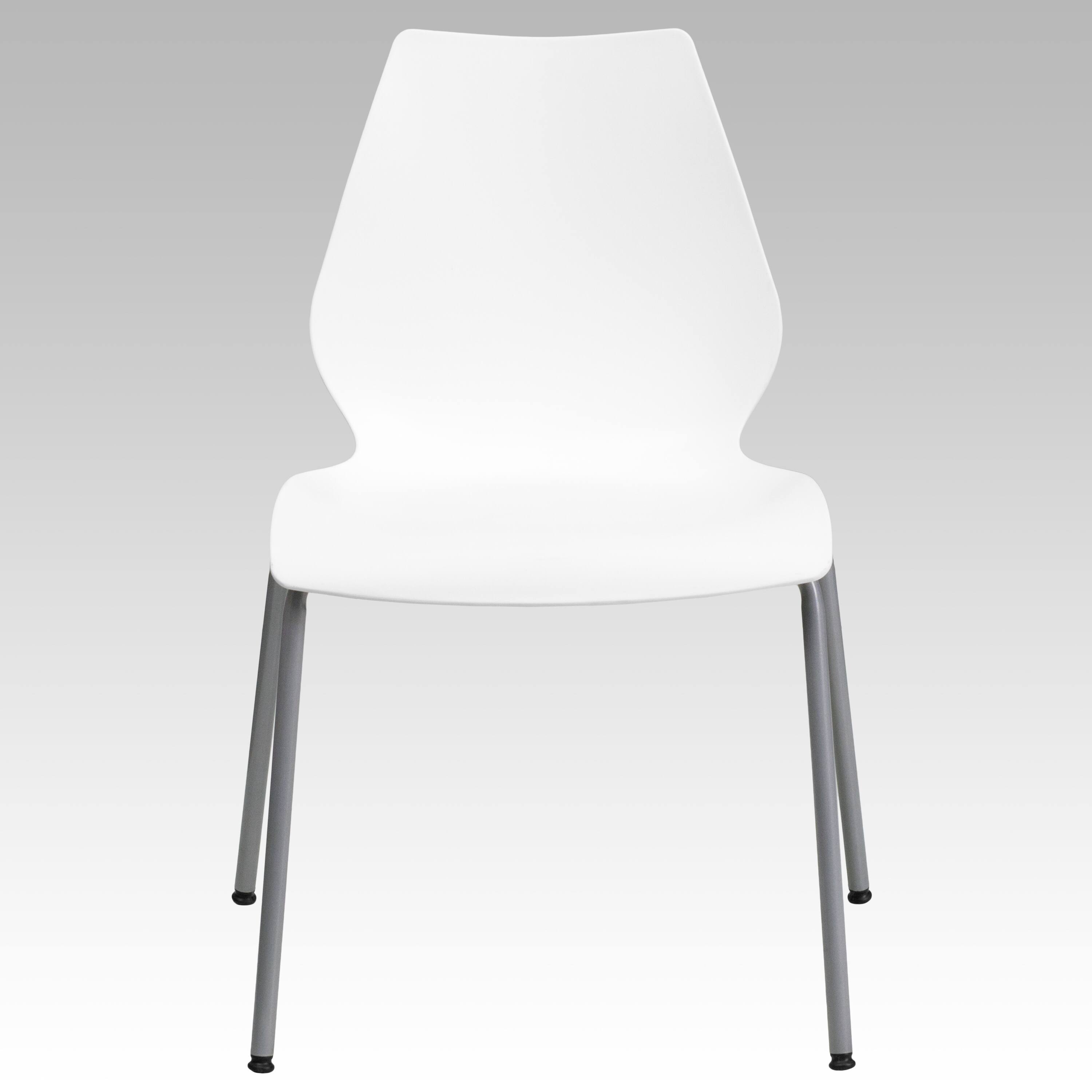 Alt View 7. Emma + Oliver - Multipurpose Home Office Stack Chair with Lumbar Support - White.