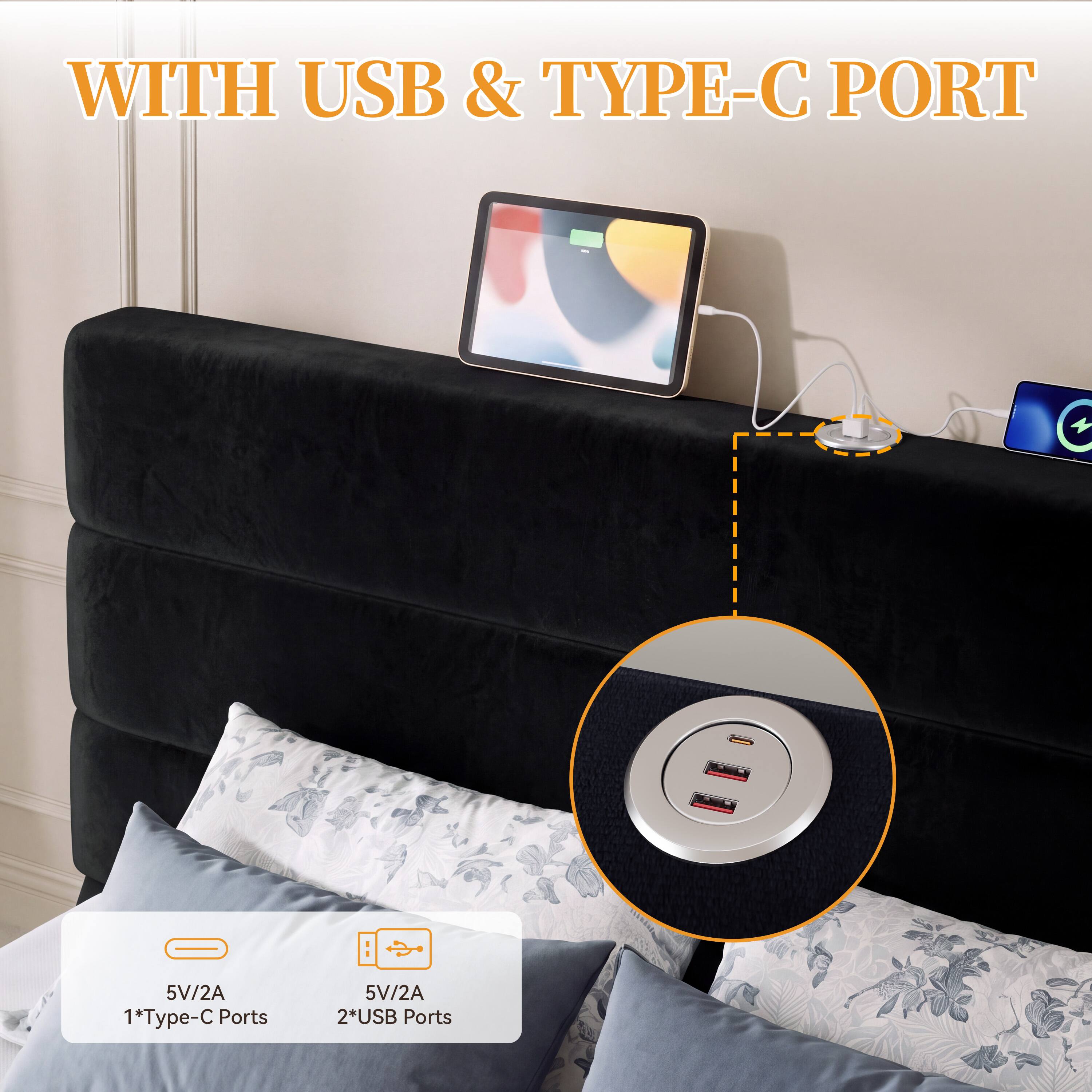 WITH USB & TYPE-C PORT

5V/2A 1*Type-C Ports
5V/2A 2*USB Ports