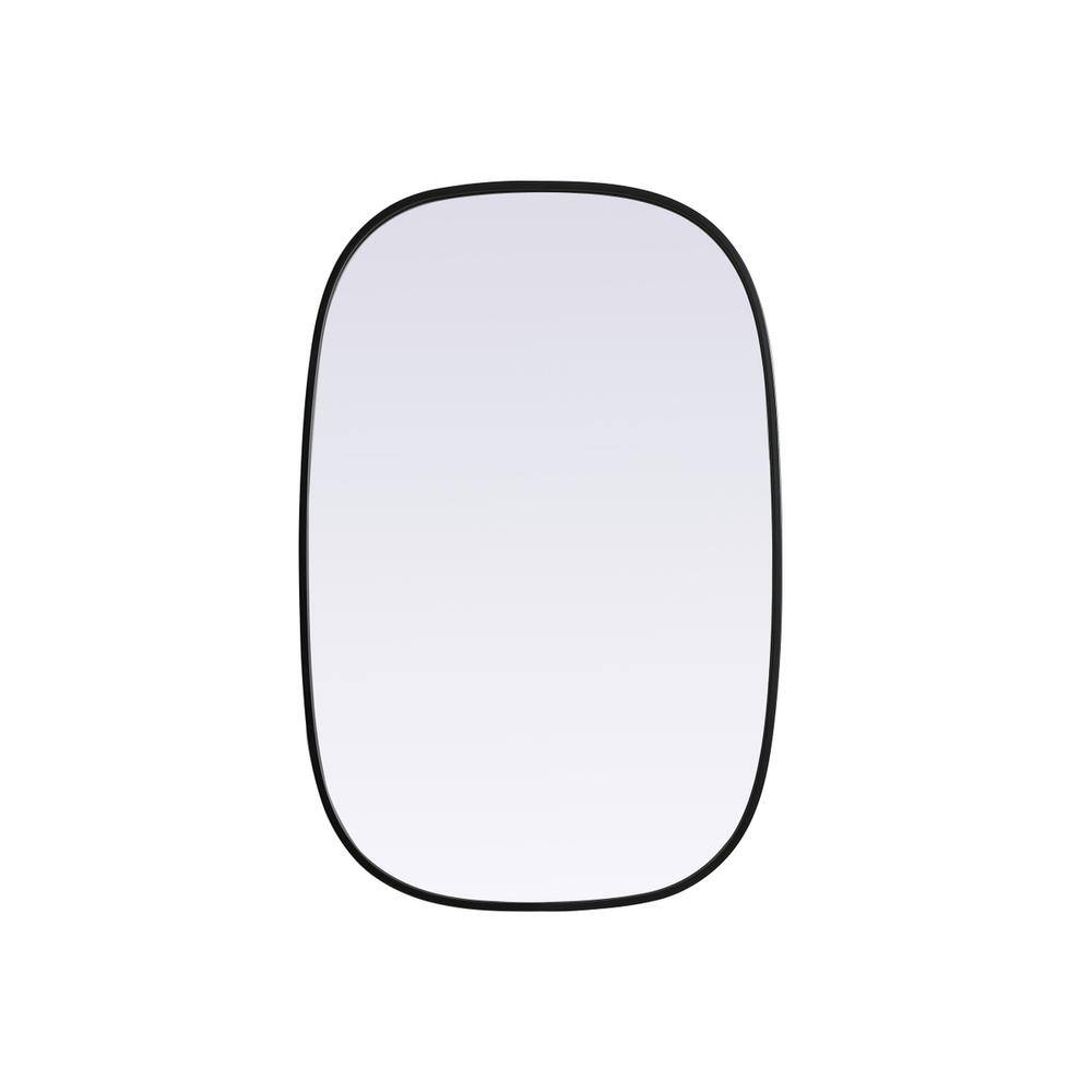 Alt View 2. Elegant Decor - Metal Frame Oval Mirror 24x36 Inch in Black - Black.