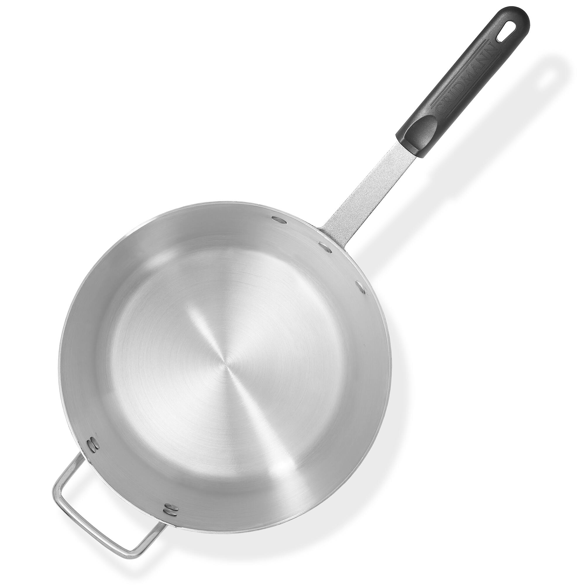 Alt View 2. GRIDMANN - 10-QT Aluminum Sauce Pan and Silicone Handle - NSF Pro Cookware - Silver.