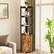 Alt View 16. Costway - 6-Tier Corner Shelf Bookshelf Industrial Storage Rack Cabinet Rustic Plant Stand - Rustic Brown.