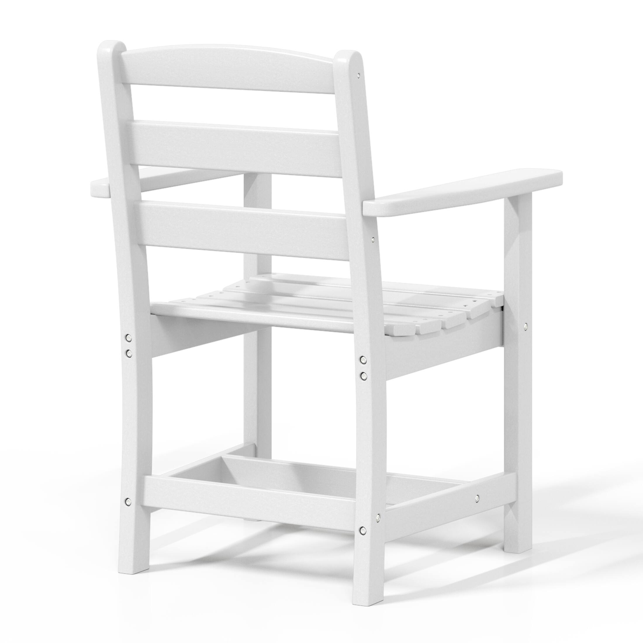 Alt View 3. WestinTrends - WestinTrends Ashore 7-Piece HDPE Outdoor Rectangular Patio Dining Table Set - White.